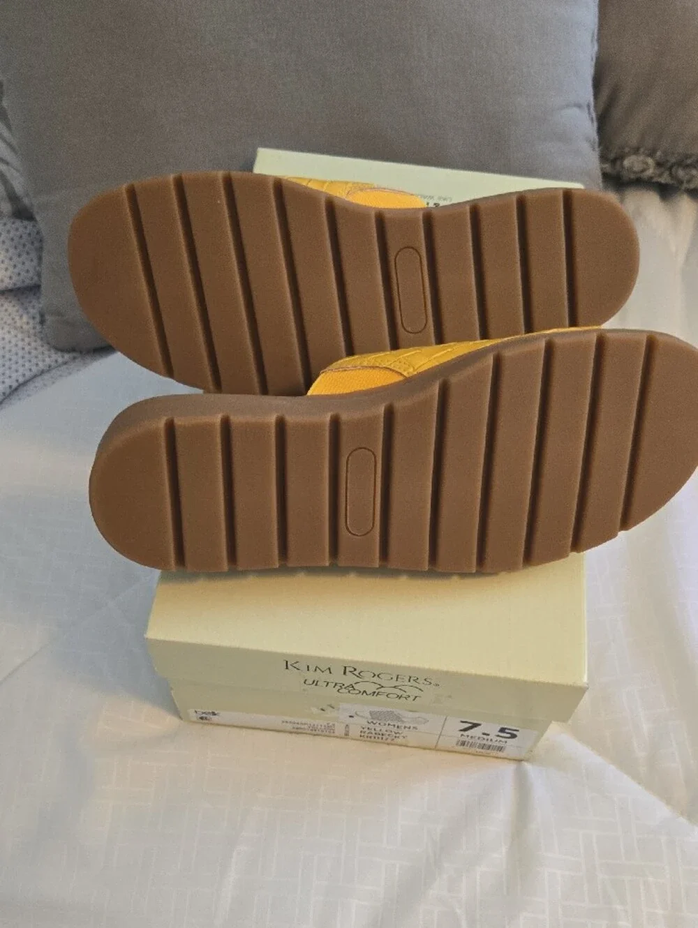 Kim Rogers Yellow Woven Slide Mule